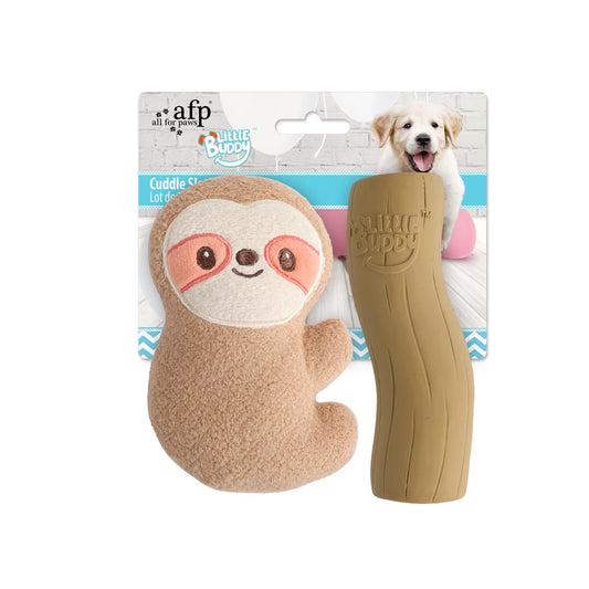 AFP Little Buddy Cuddle Sloth – 2er Spielzeug-Set für Welpen & kleine Hunde