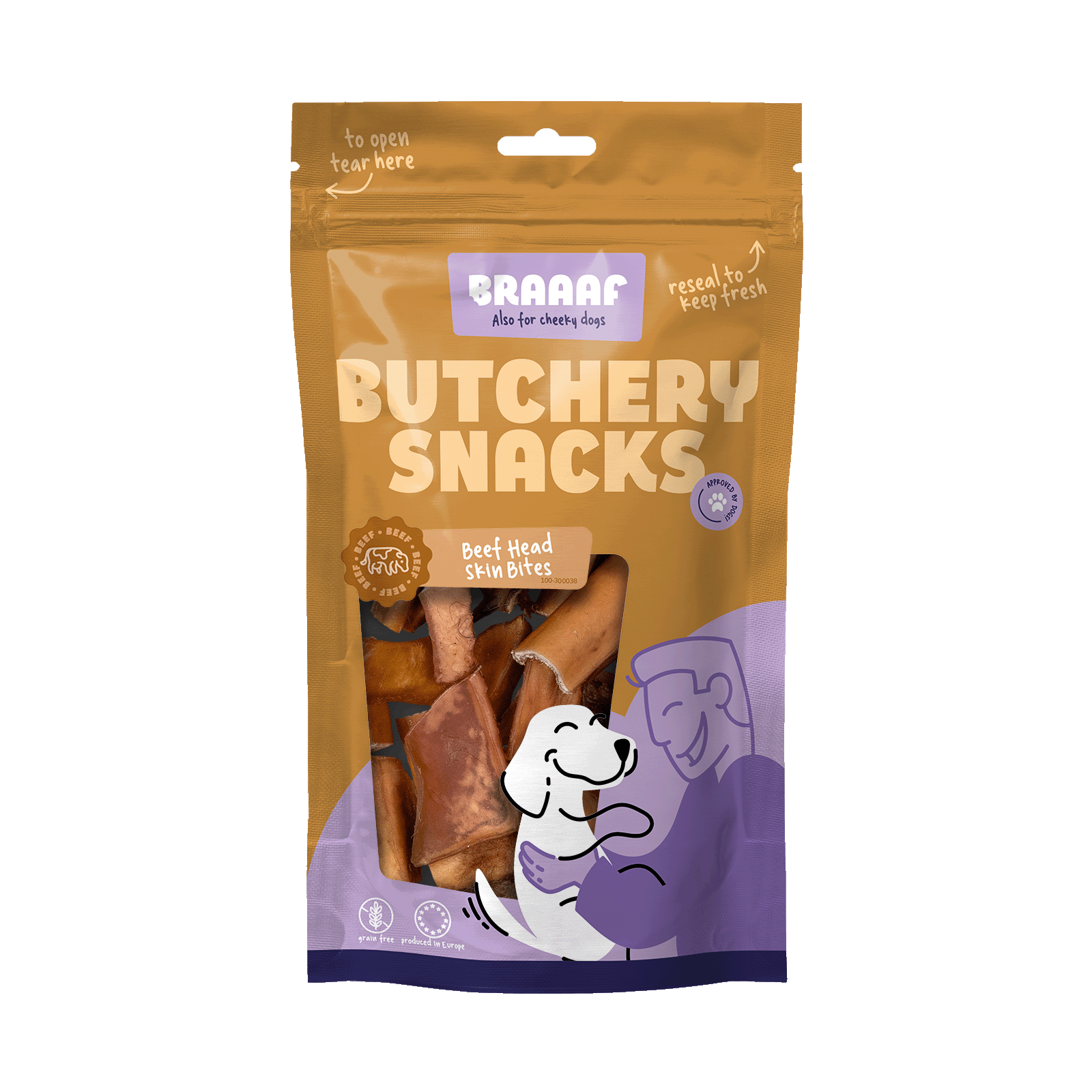Braaaf Butchery Snacks Rinderkopfhautstücke 150 g