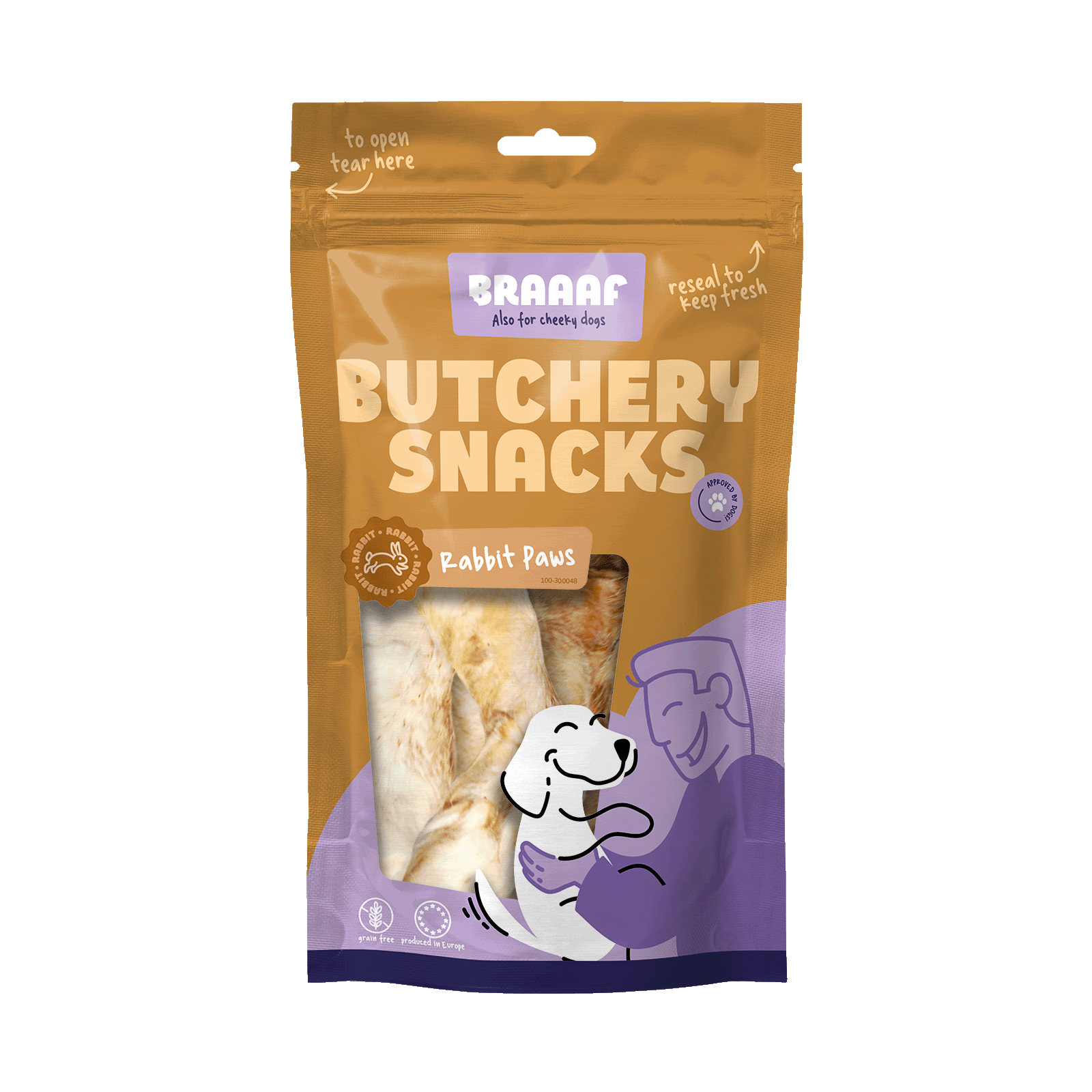 Braaaf Butchery Snacks Kaninchenpfoten 100 g
