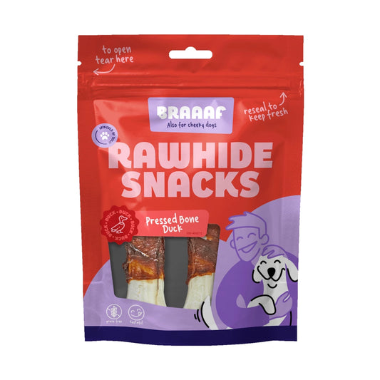 Braaaf Rawhide Pressed Bone Ente - 12,5 cm
