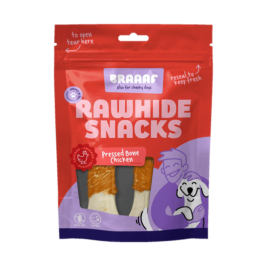 Braaaf Rawhide Pressed Bone Huhn - 12,5 cm