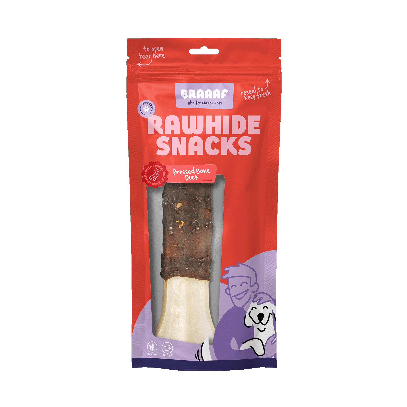 Braaaf Rawhide Pressed Bone Ente - 20 cm