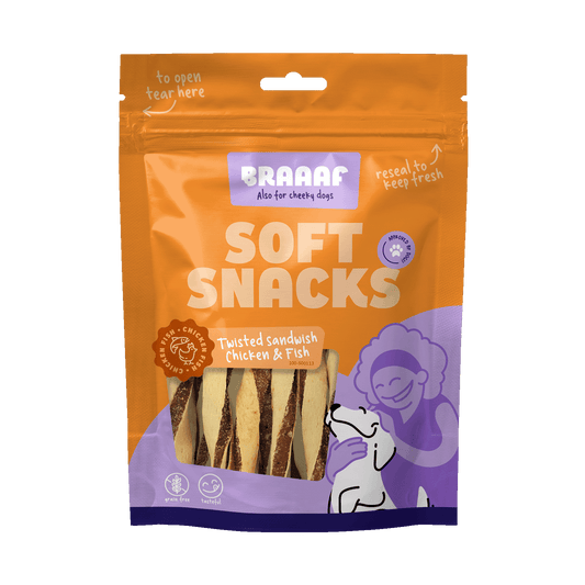 Braaaf Soft Snack Gedrehte Sandwich - Huhn & Fisch