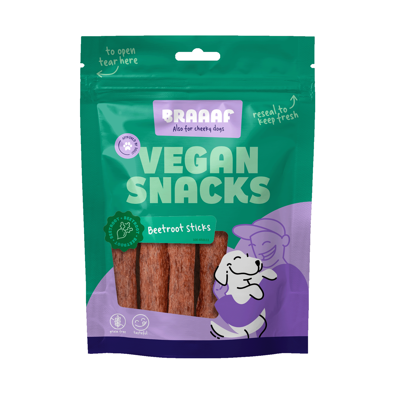 Braaaf Vegan Snack Rote Bete Stick - 12 cm