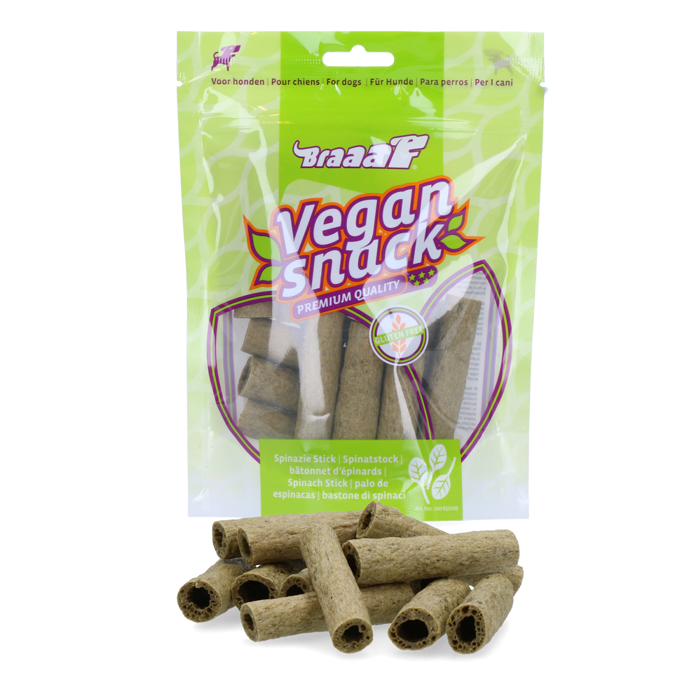 Braaaf Vegan Snack Spinat Stick - 6 cm