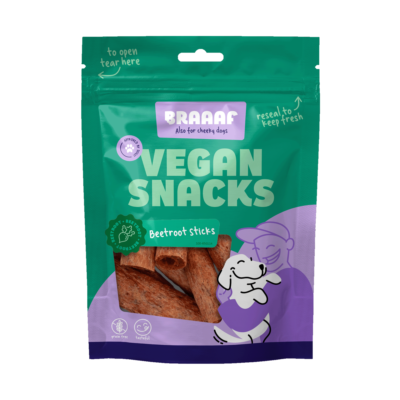 Braaaf Vegan Snack Rote Bete Stick - 6 cm