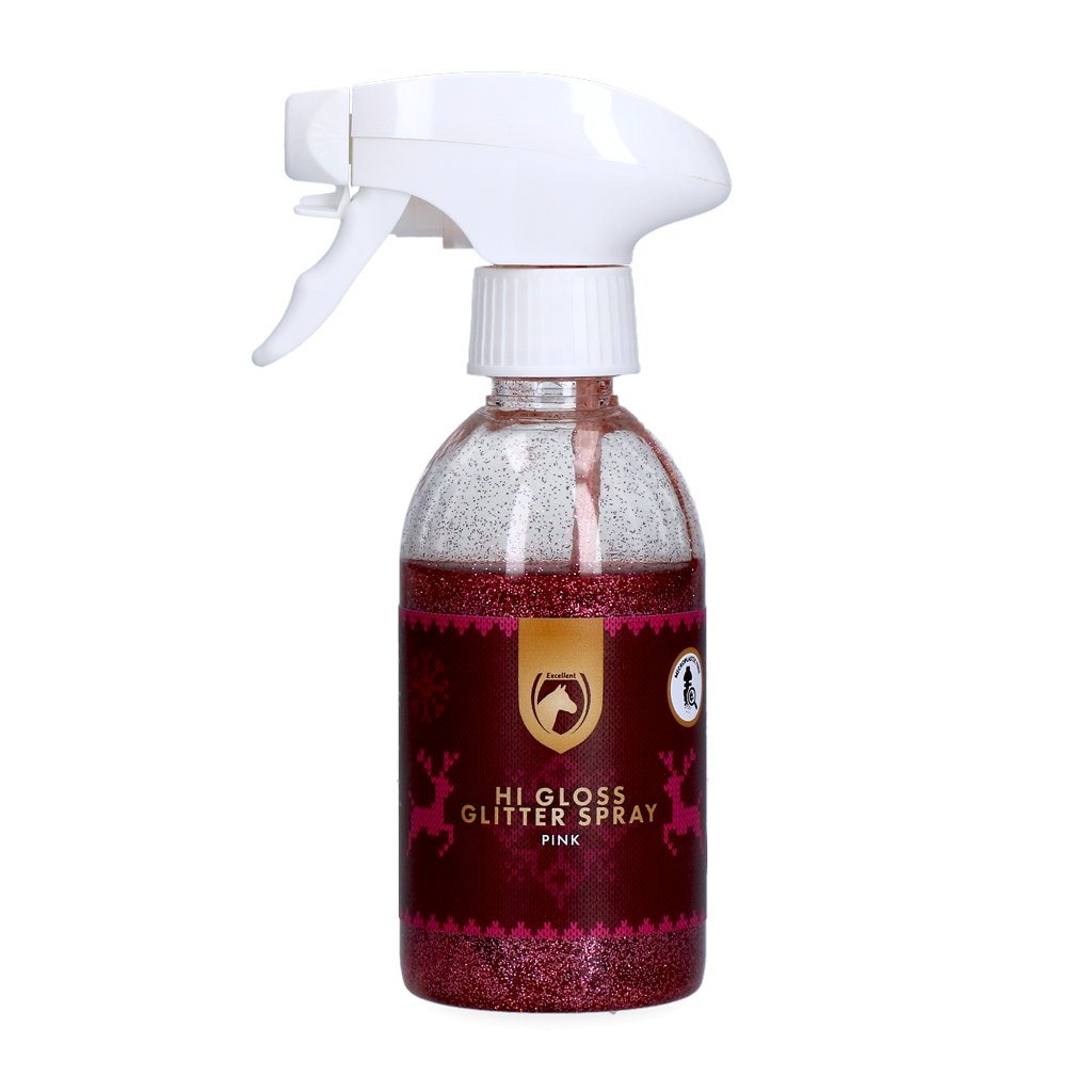 Excellent Horse Christmas Hi Gloss Glitter Spray Rosa 250 ml