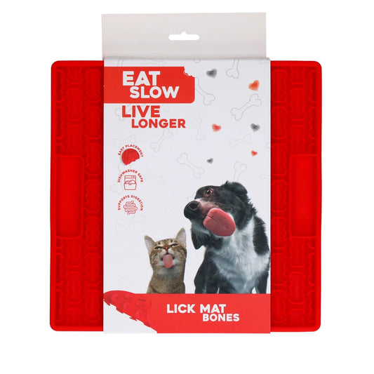 Eat Slow Live Longer Leckmatte Knochenmuster