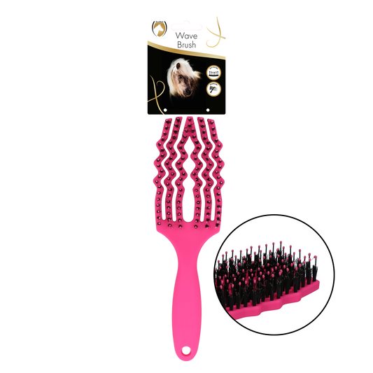 Excellent Horse Wave Brush Black rosa