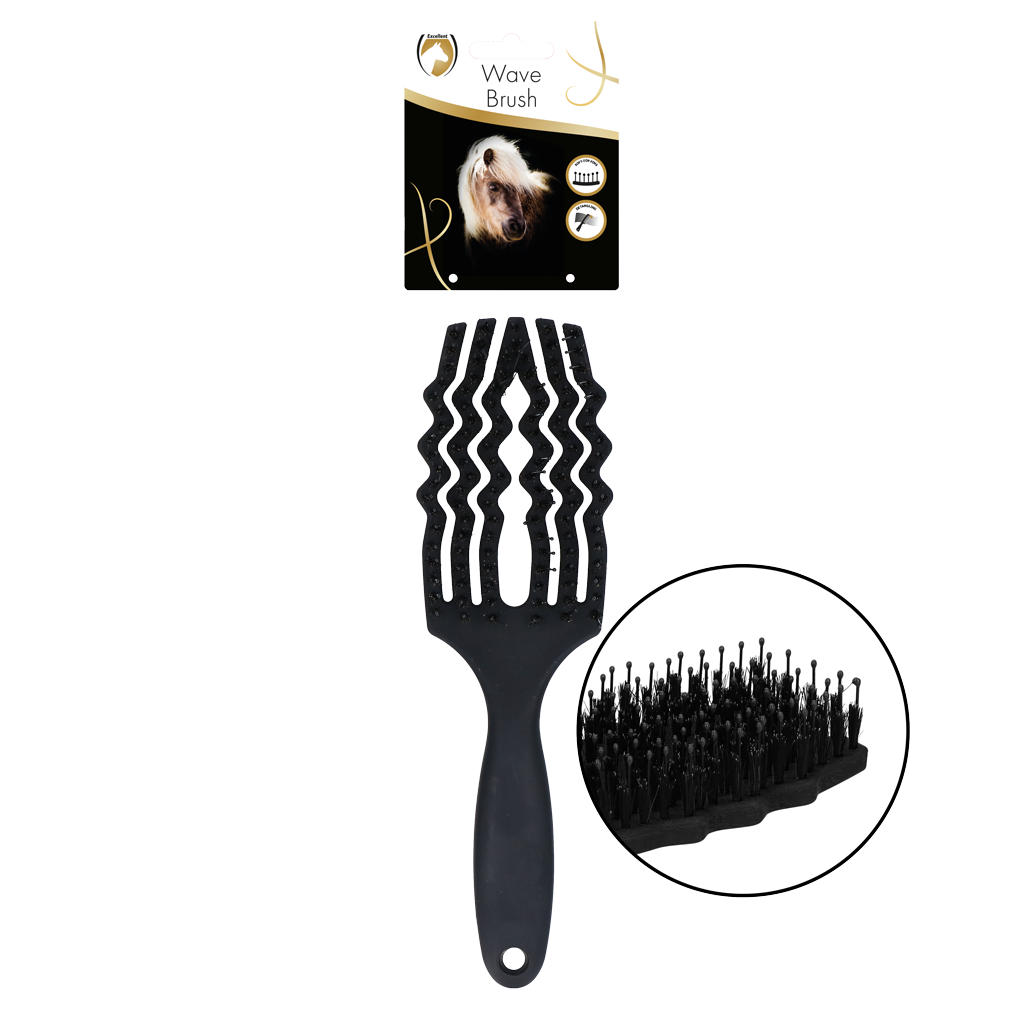 Excellent Horse Wave Brush Black schwarz