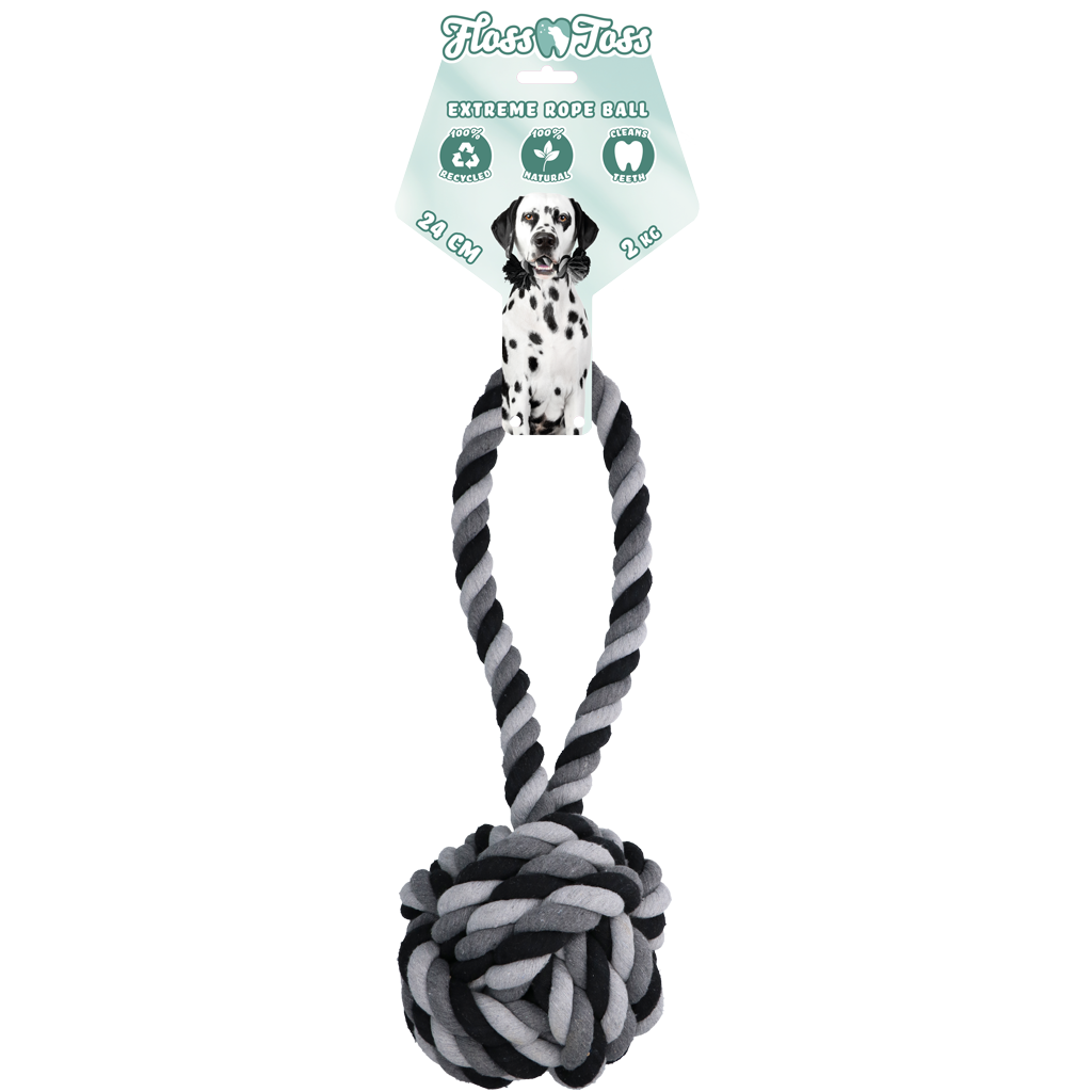Floss Toss Dental Rope Exteme Tug and Ball - 60 cm