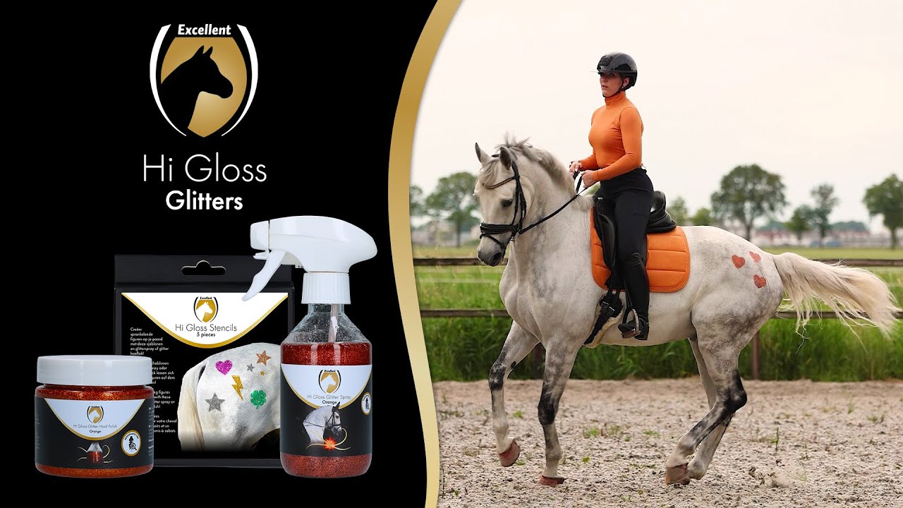 Excellent Horse Hi Gloss Glitter Hoof Polish Green 150 ml