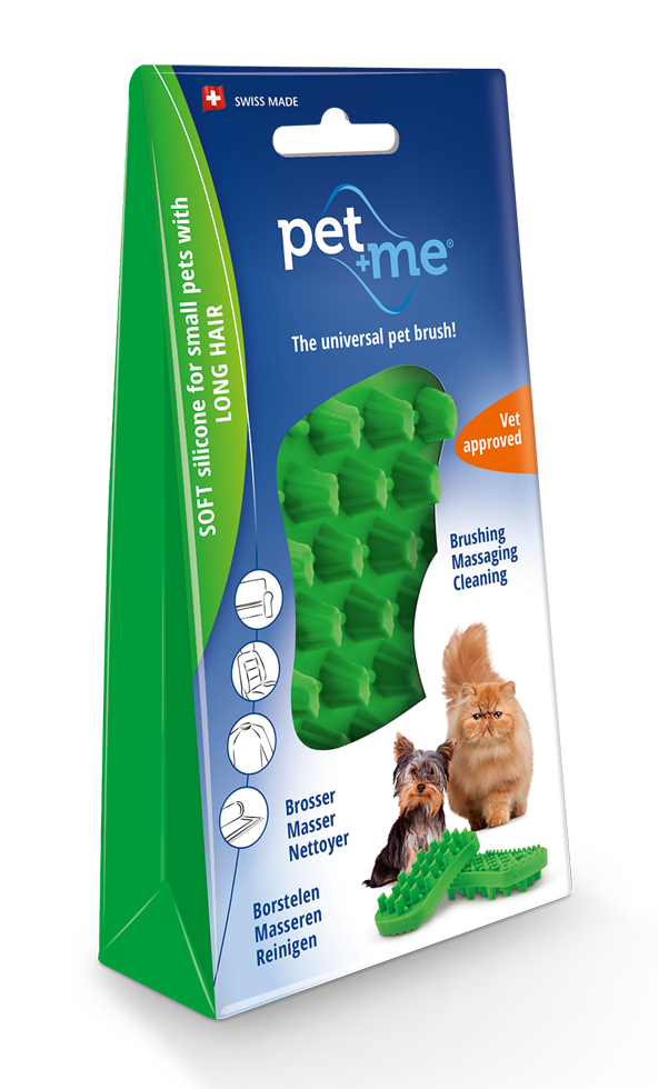 Pet+Me Cat Hair Brush Langhaar Grün