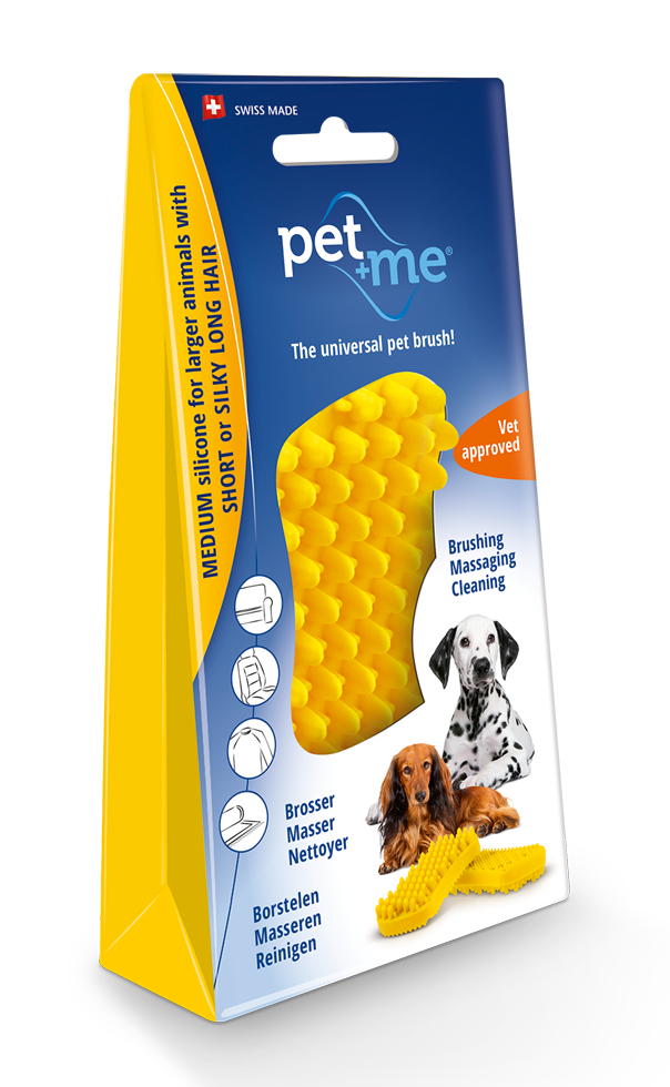 Pet+Me Dog Bürste Kurzhaar Gelb