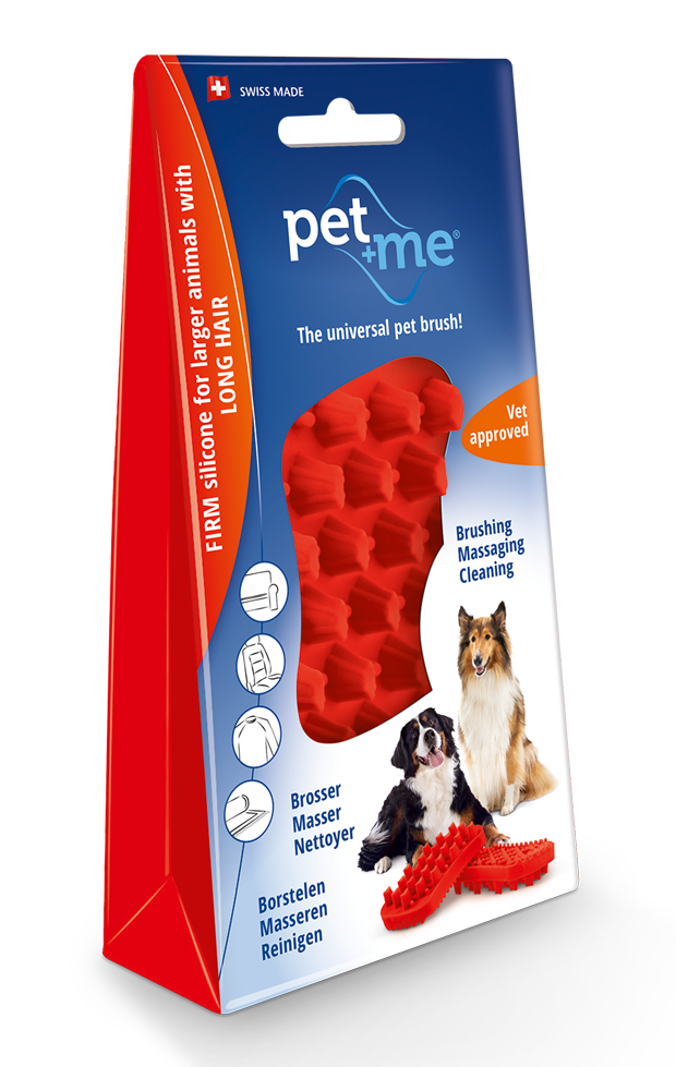 Pet+Me Dog Bürste Langhaar Rot