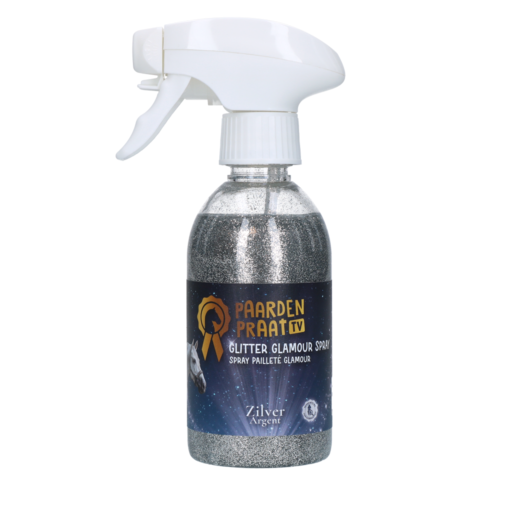 Paardenpraat TV Glitter Glamour Spray Silber