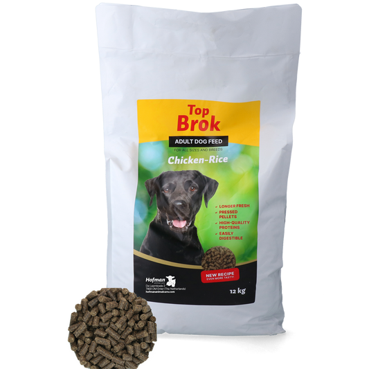Topbrok Hund Gepresste Pellets Huhn & Reis 12 kg