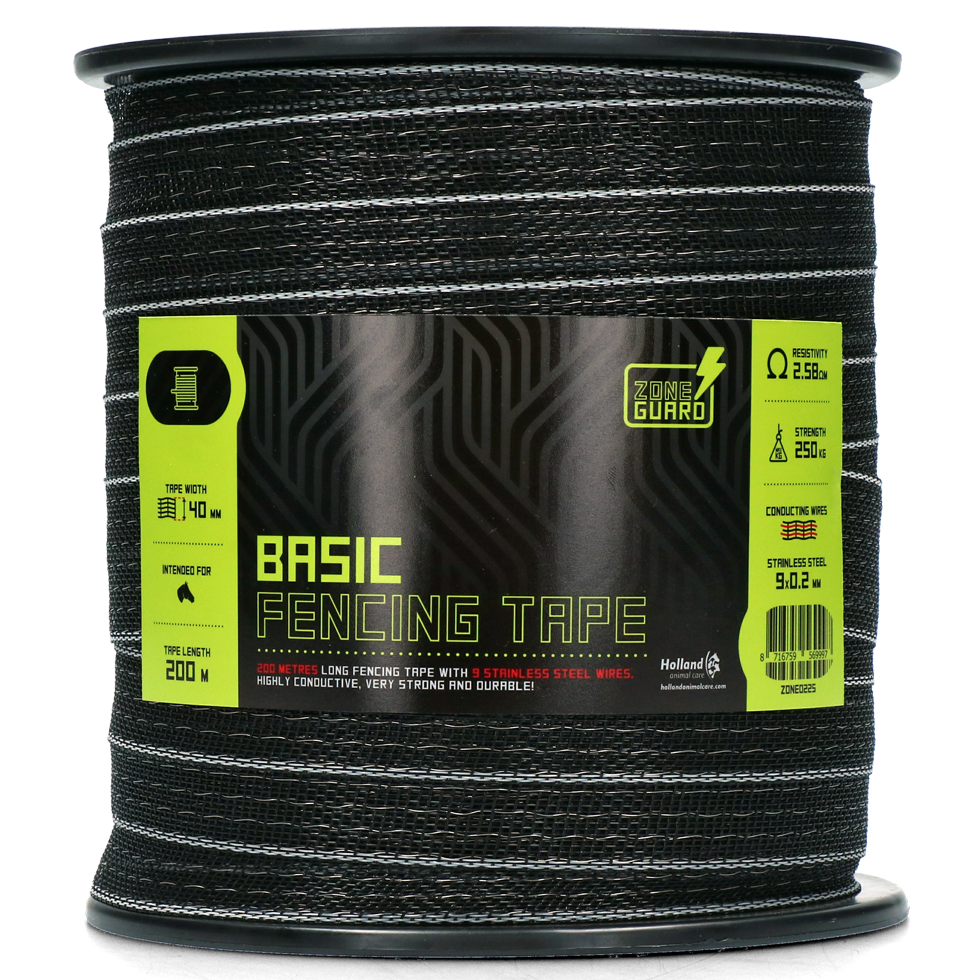 ZoneGuard 40mm Basic Zaunband schwarz 200 m